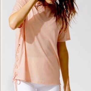 Alo Yoga Bliss Short Sleeve Top Lace Love size XS New with tags